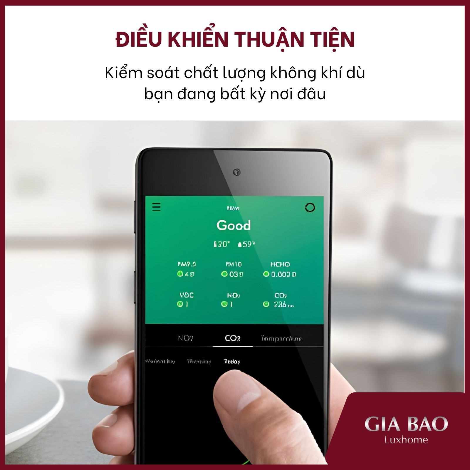 Quản lý và điều khiển máy lọc không khí từ xa thông qua ứng dụng điện thoại