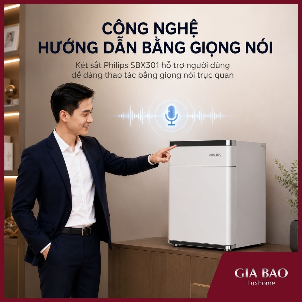 Thao tác bằng giọng nói với két sắt Philips SBX301