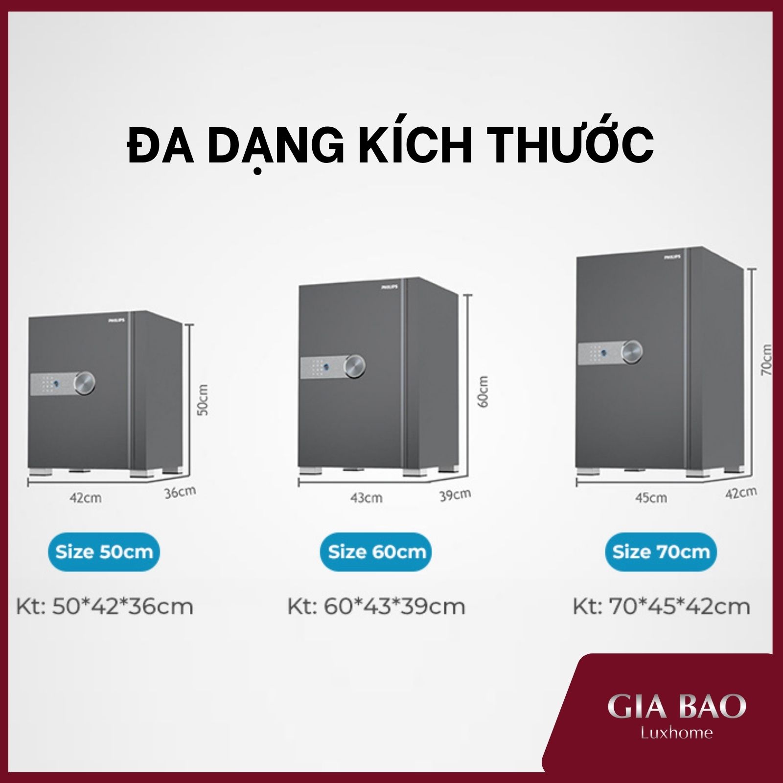 Đa dạng trọng lượng và kích thước lựa chọn