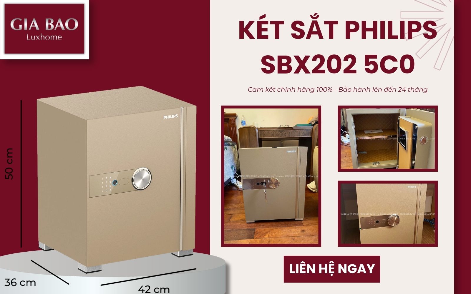 Gia Bảo Luxhome – Đơn vị bán két sắt Philips SBX202 5C0 chính hãng, giá bình ổn