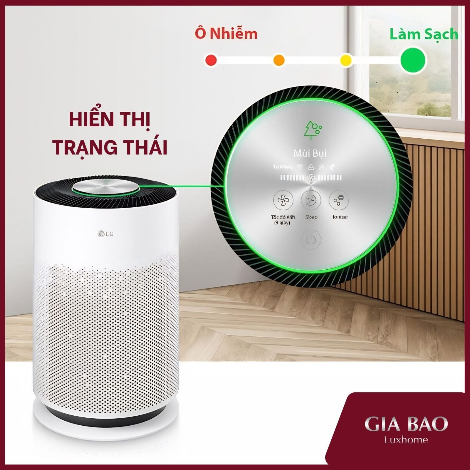Máy lọc không khí LG as60ghwg0 có cảm biến thông minh