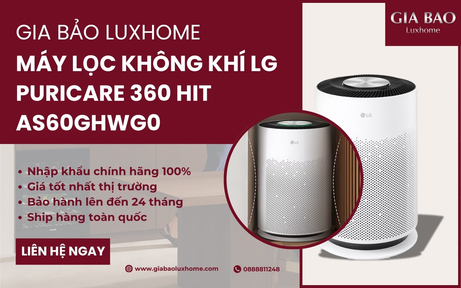 Mua máy lọc không khí LG PuriCare 360 Hit AS60GHWG0 ngay Mua máy lọc không khí LG PuriCare 360 Hit AS60GHWG0 ngay