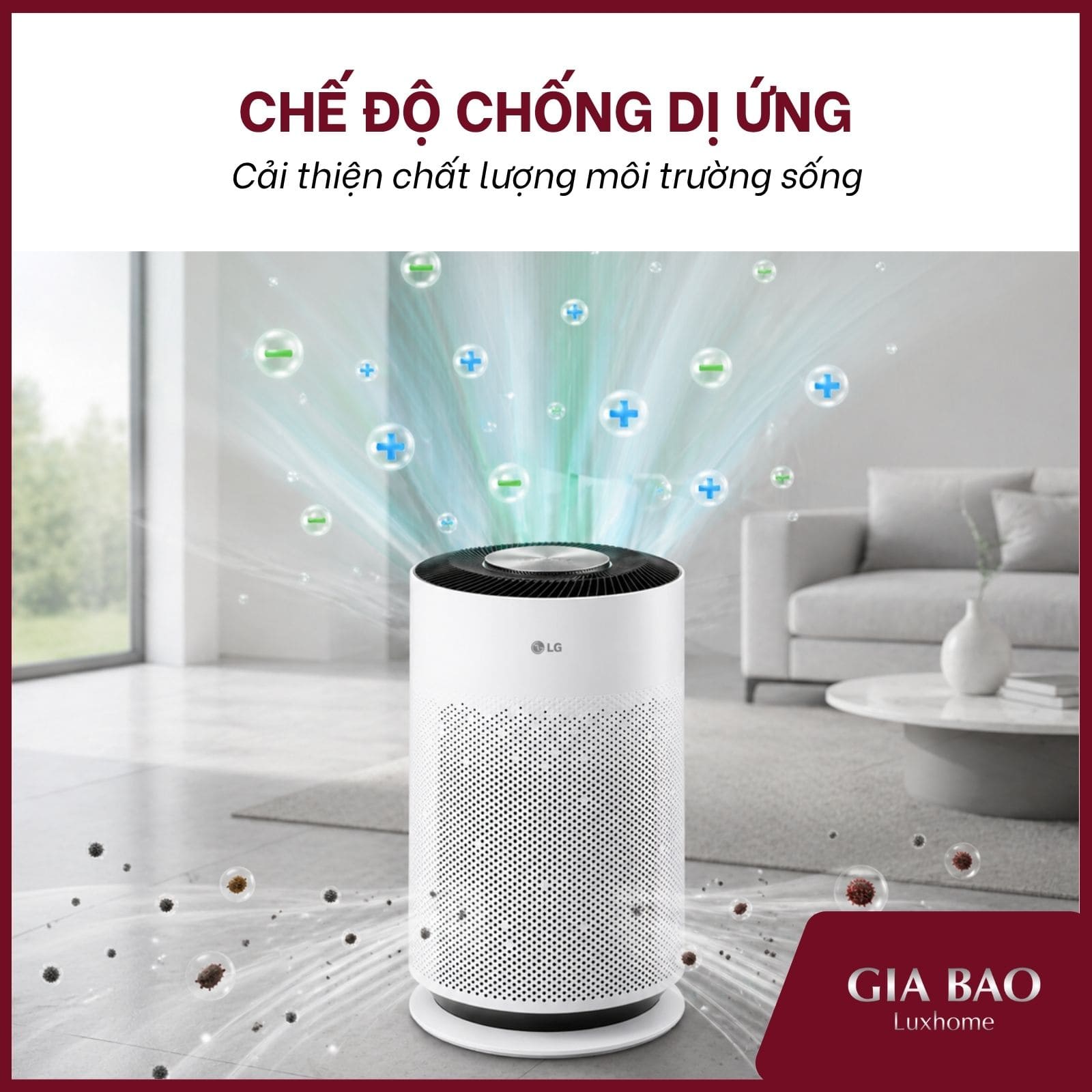 Máy lọc LG PuriCare 360 Hit AS60GHWG0 tích hợp chế độ chống dị ứng