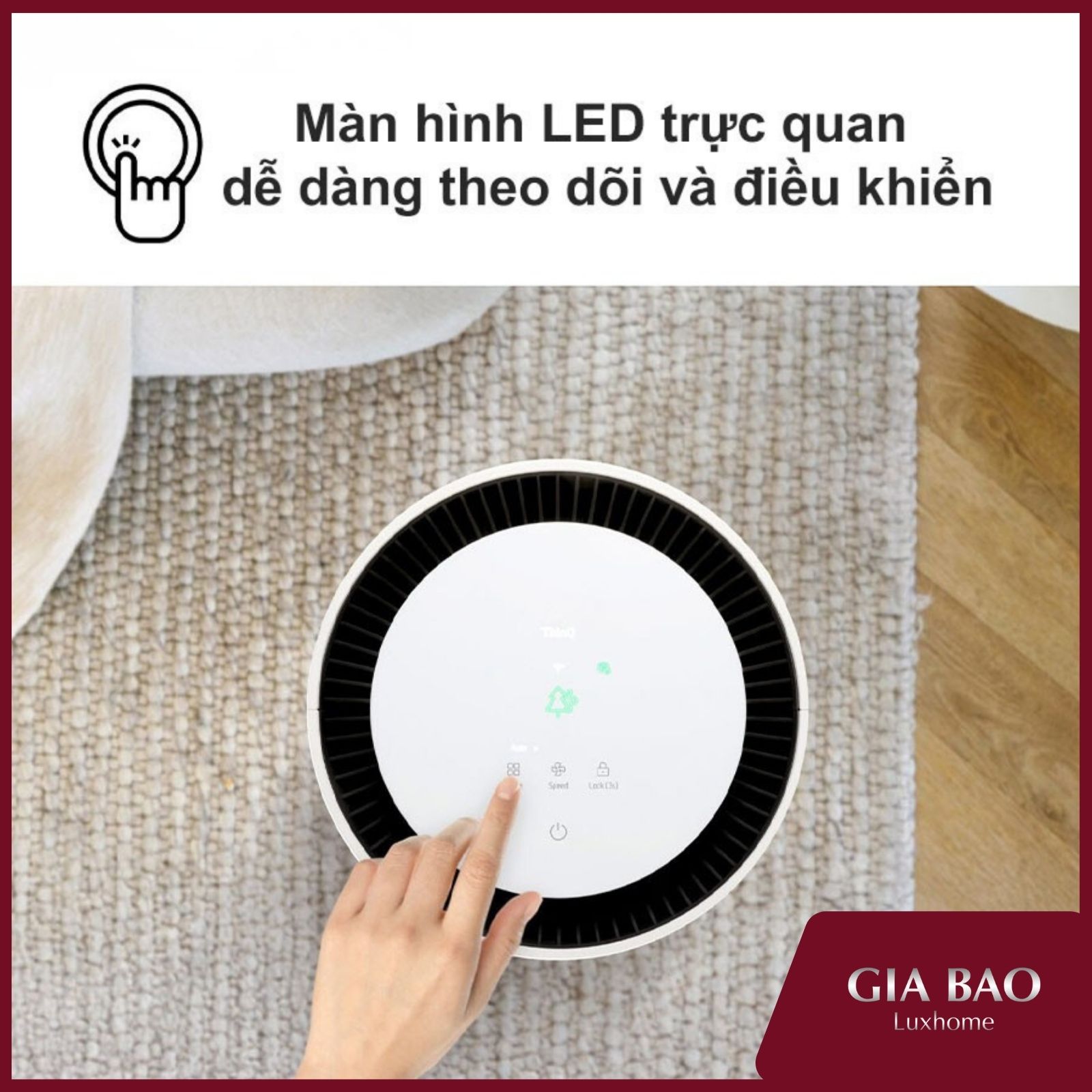 LG Puricare Aero Hit AS35GGW10 trang bị màn hình LED trực quan