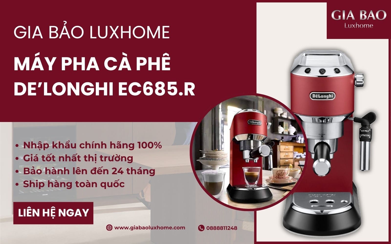 Mua máy pha cà phê Delonghi EC685.R ngay Mua máy pha cà phê Delonghi EC685.R ngay