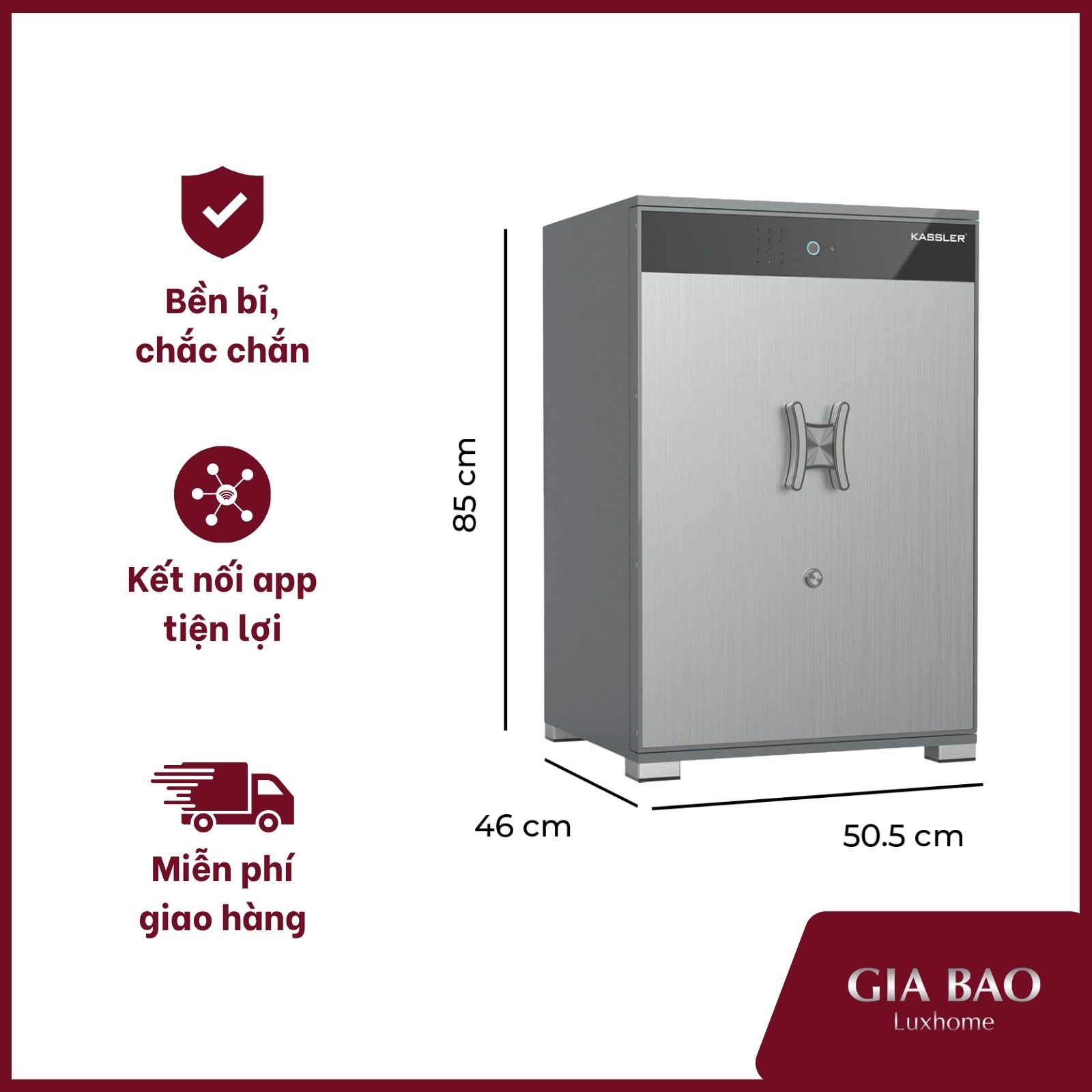 Két sắt Kassler KL-85LS7 nổi bật với thiết kế hiện đại, chắn chắn Két sắt Kassler KL-85LS7