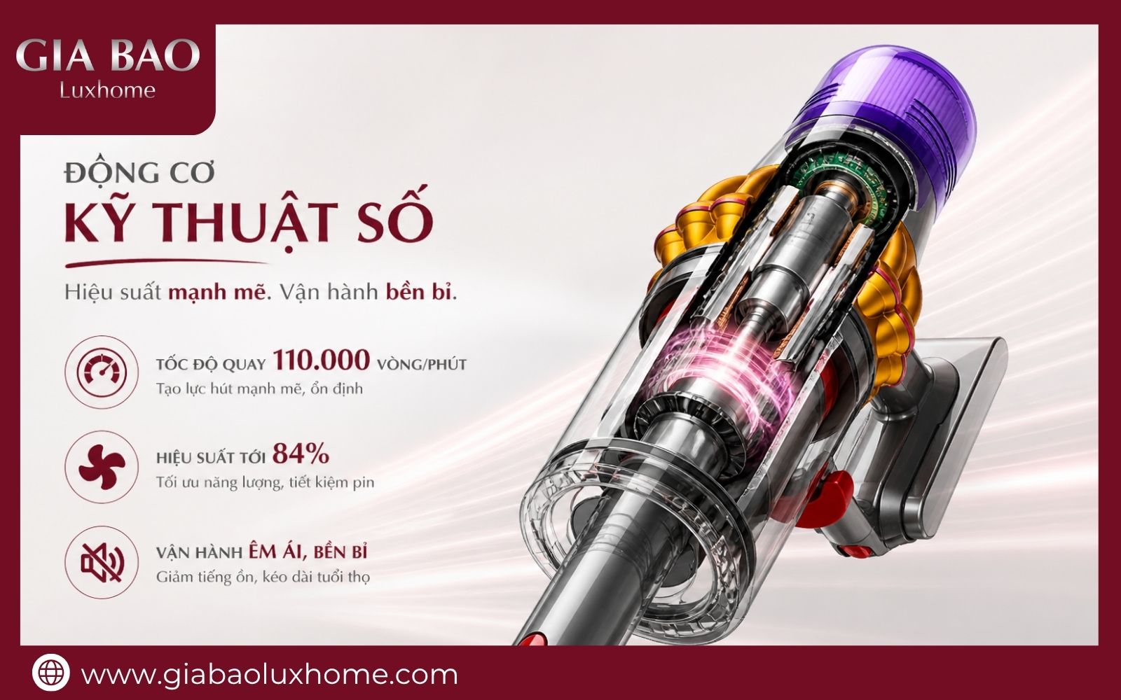 Động cơ của máy hút bụi Dyson