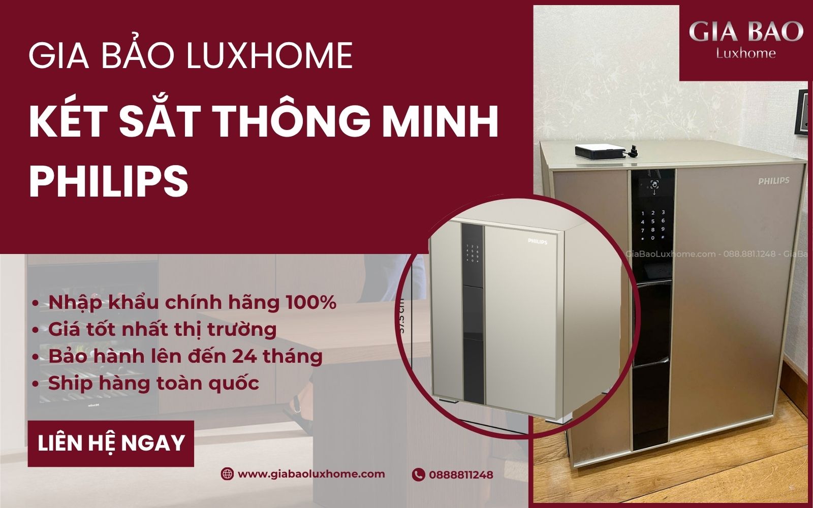 Gia Bảo Luxhome – Địa chỉ cung cấp két sắt Philips vân tay giá tốt