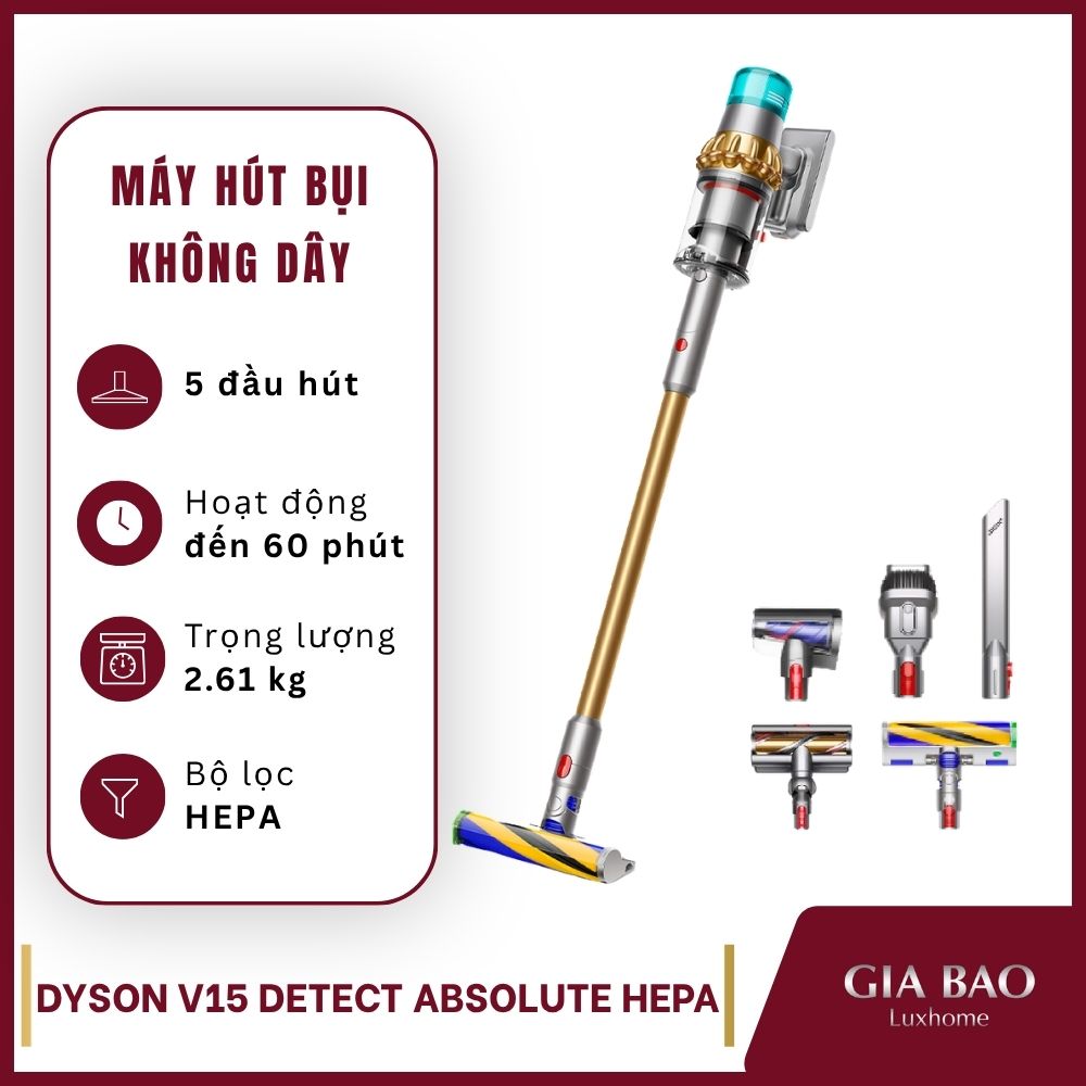 Máy hút bụi Dyson V15 Detect Absolute Hepa