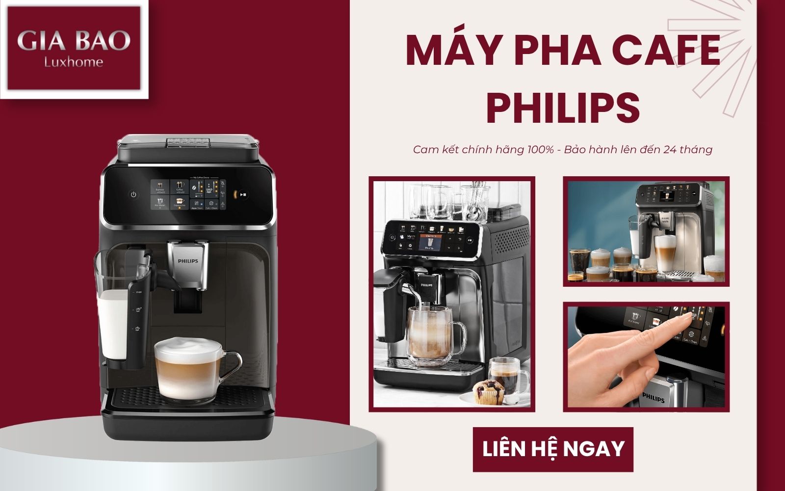 Gia Bảo Luxhome – Công ty cung cấp máy pha cafe Philips chính hãng giá tốt