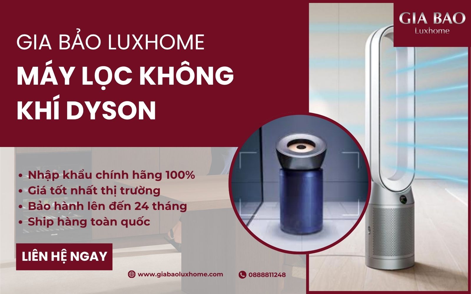 Mua máy lọc không khí Dyson chính hãng giá tốt tại Gia Bảo Luxhome