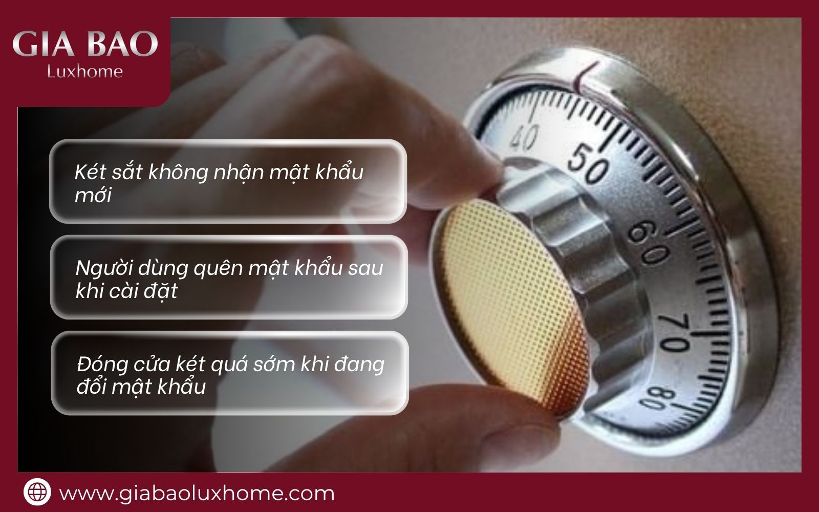 Những lỗi thường gặp cần tránh khi đổi mật khẩu két sắt