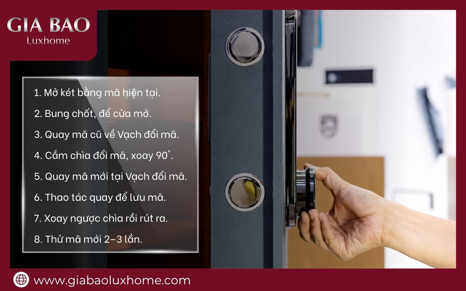 Cách đổi mật khẩu két sắt cơ 1 số nhanh chóng