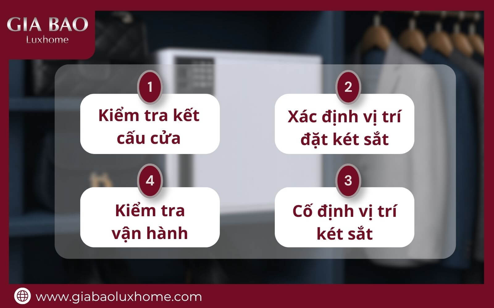 hướng dẫn để két sắt trong tủ quần áo 
