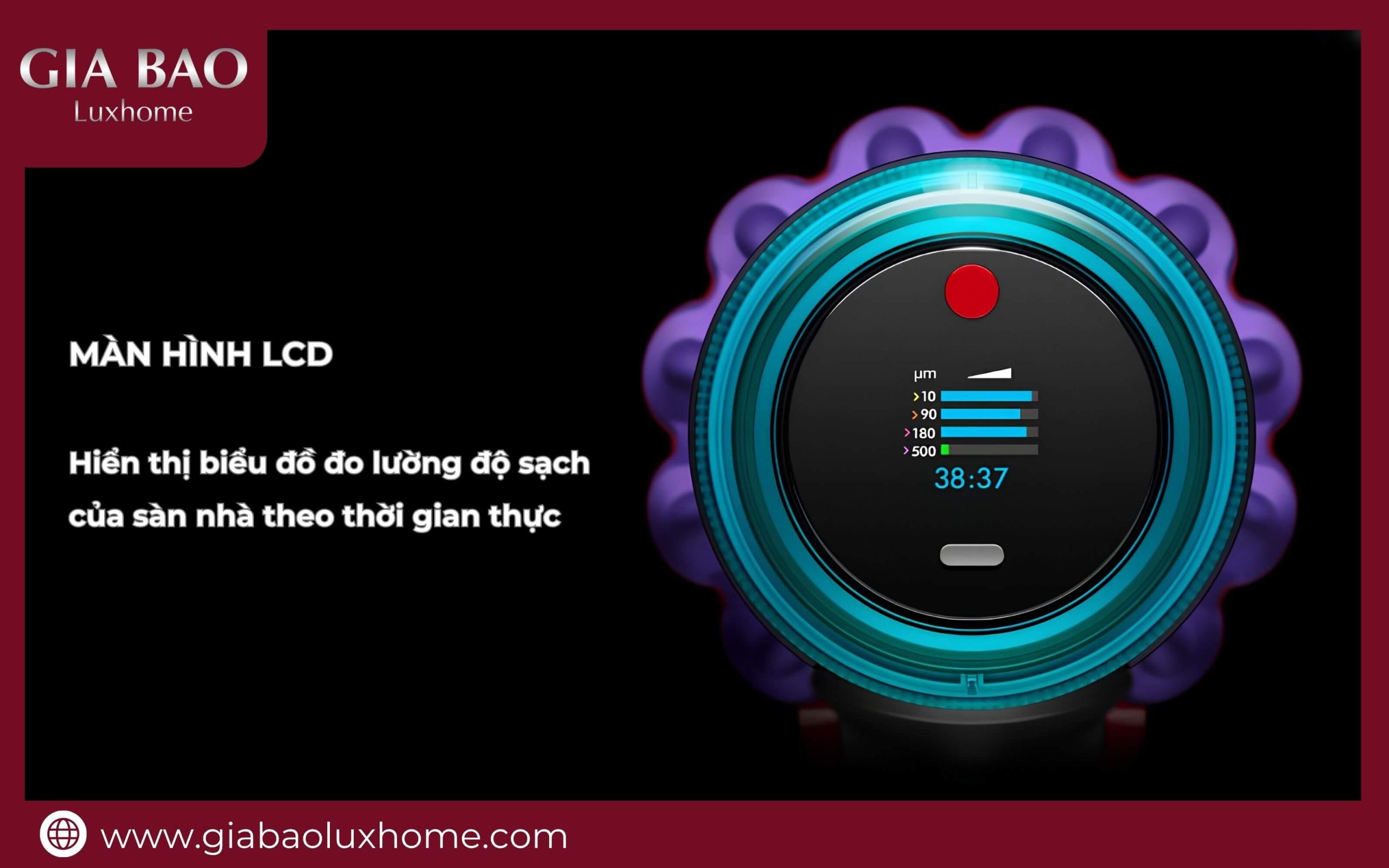 máy hút bụi Dyson Gen5 Detect hiển thị trạng thái