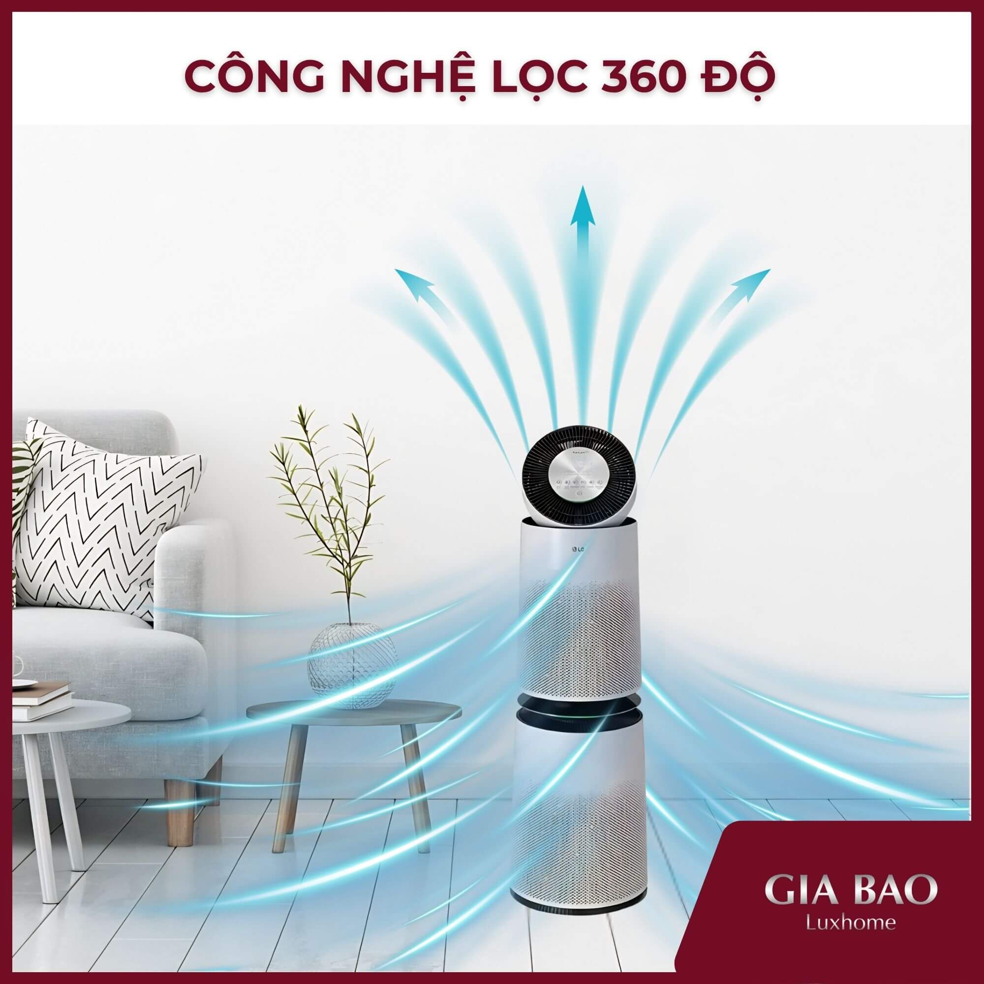 máy lọc không khí LG AS10GDWH0 công nghệ lọc 360 độ 