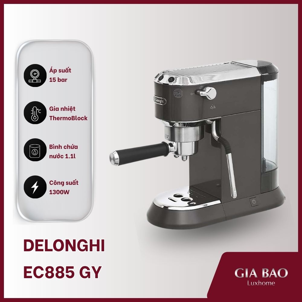 Phiên bản EC885 GY nâng cấp vòi hơi giúp bạn dễ dàng tập vẽ nghệ thuật Latte Ar Máy pha cà phê Delonghi EC885 GY