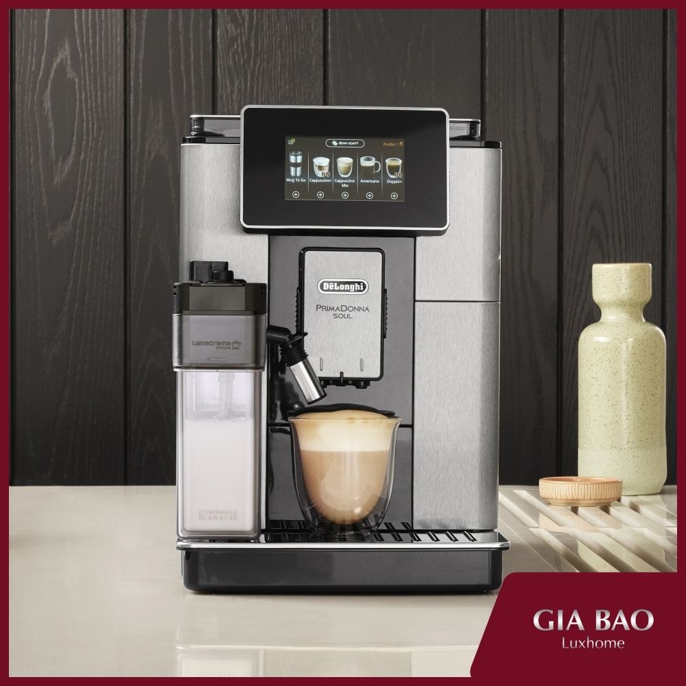 Dòng máy pha cà phê hạt Delonghi vận hành khép kín, đảm bảo hương vị tươi mới Máy pha cà phê tự động Delonghi