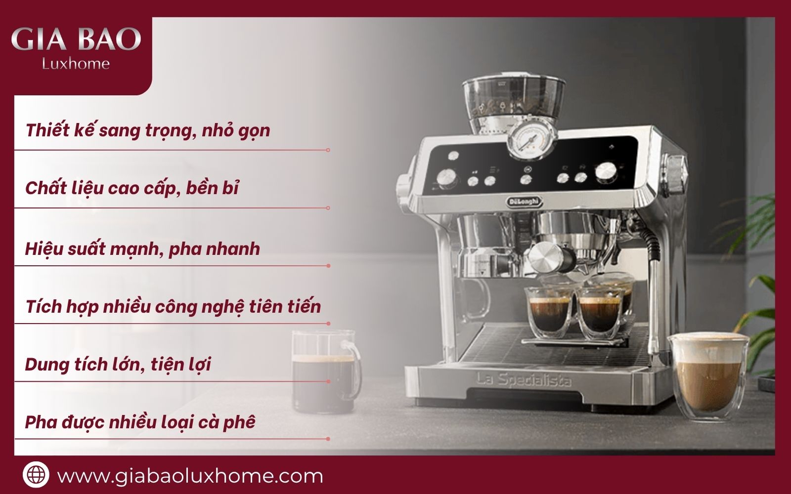 Máy pha cà phê tự động Delonghi tích hợp công nghệ hiện đại, pha chế chuyên nghiệp Máy pha cafe tự động Delonghi có gì nổi bật?