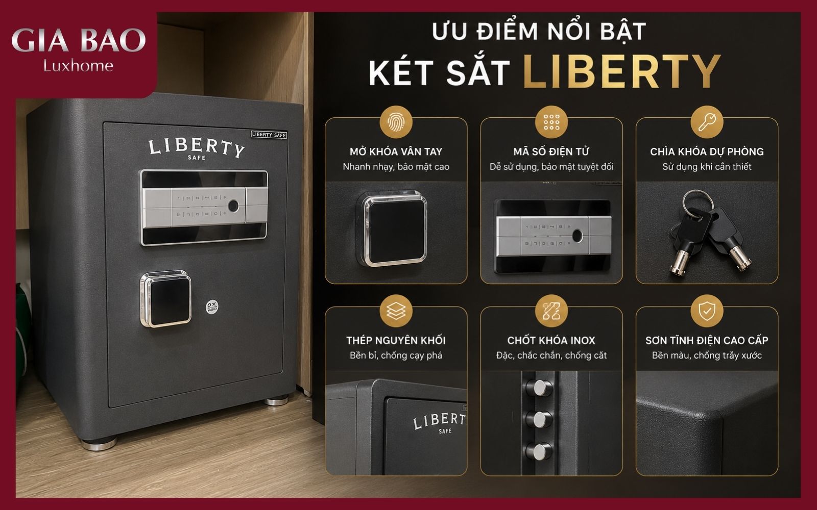 Ưu điểm két sắt thông minh Liberty chính hãng