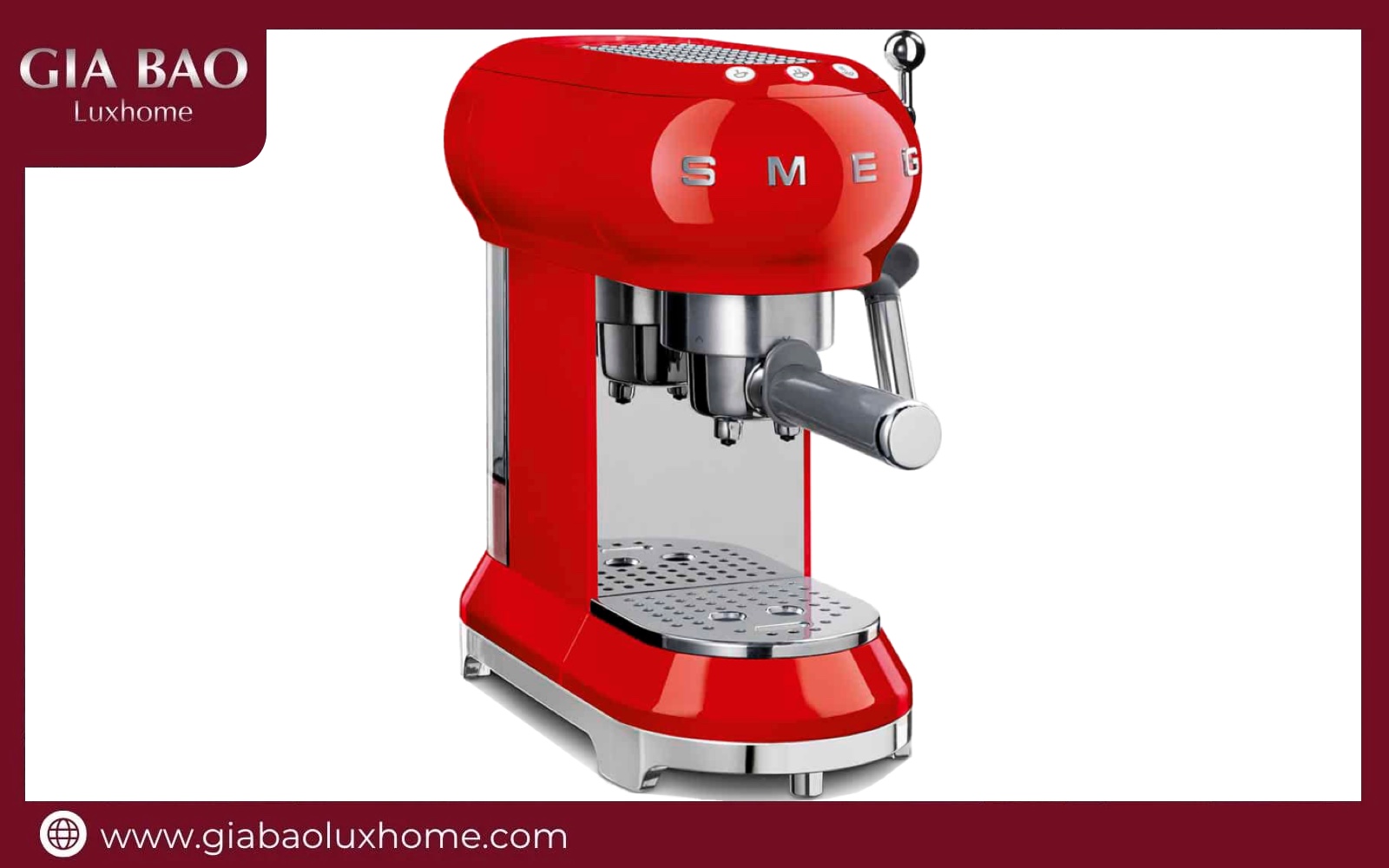 Máy pha cà phê Smeg ECF01RDEU màu đỏ