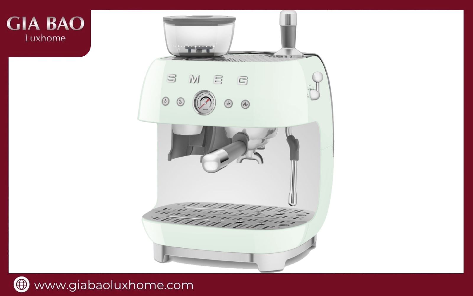 Máy pha cà phê Smeg EGF03PGEU xanh bạc hà