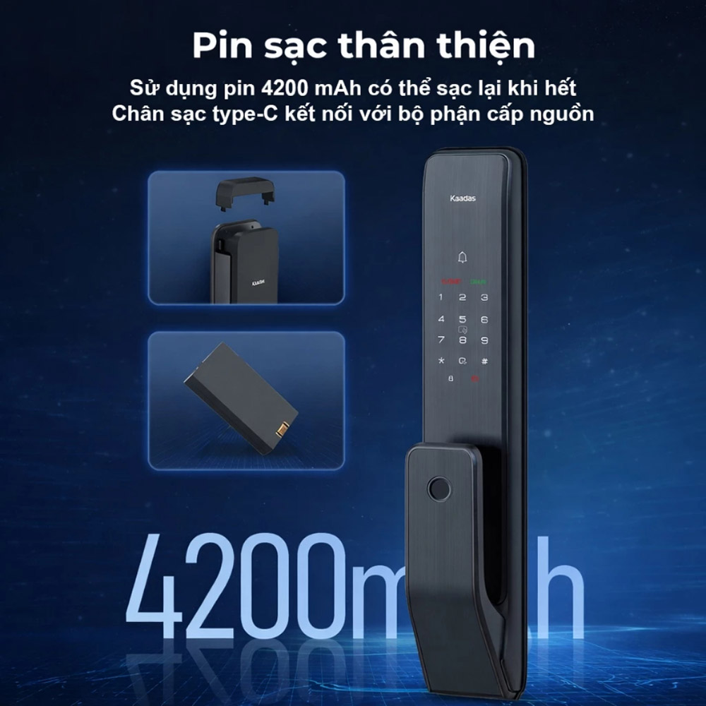 Khoá cửa vân tay Kaadas Q15-5WK - Kết nối wifi – ảnh 4