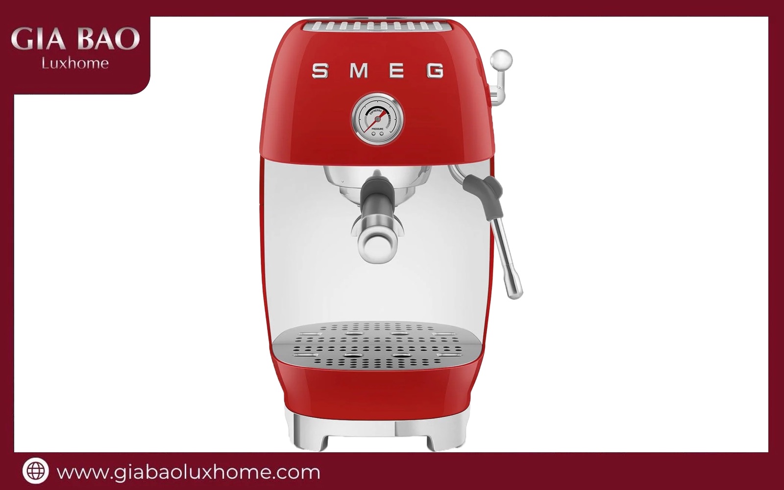 Máy pha cà phê Smeg ECF03RDEU màu đỏ
