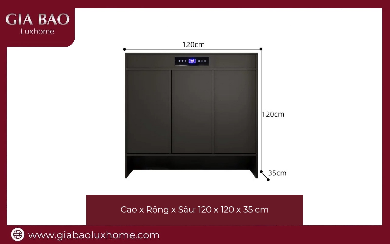 Tủ giày thông minh GB11 màu đen bản rộng 120cm đặt tại sảnh nhà