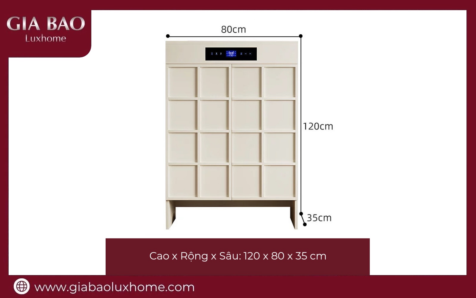 Tủ giày thông minh GB10 màu sáng đặt tại sảnh nhà tông trắng
