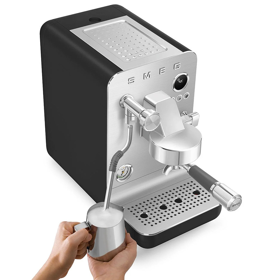Máy pha cà phê bán chuyên nghiệp Smeg Mini Pro EMC02BLMEU - Màu đen Matte - ảnh 4